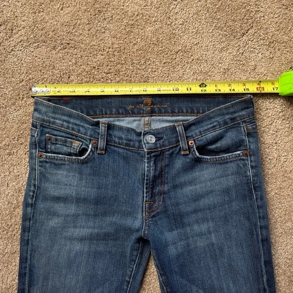 Vintage Y2K 7 For All Mankind Original 080 Low Rise Flare Jeans Med Wash Size 29 - Picture 9 of 12
